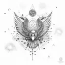 crow with hubble telescope tattoo design idea