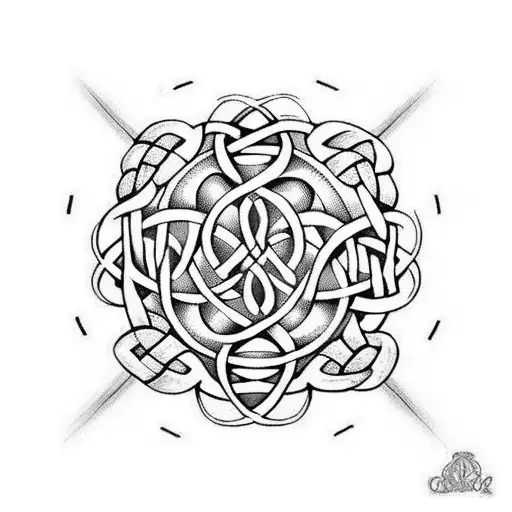 celtic knot in colour tattoo design idea