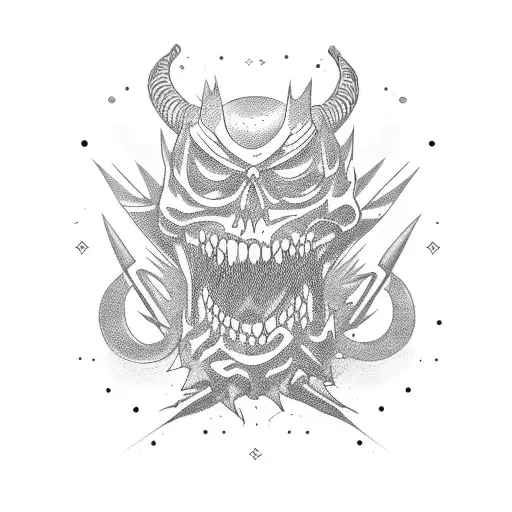 fighting mental demons tattoo design idea