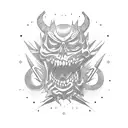 fighting mental demons tattoo design idea