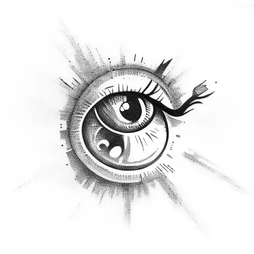  eyeball in outstretched hand tattoo design idea