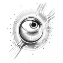  eyeball in outstretched hand tattoo design idea