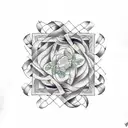 color tattoo design of a solved rubiks cube surrounded by vines tattoo design idea