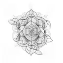 color tattoo design of a solved rubiks cube surrounded by vines tattoo design idea
