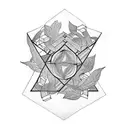 color tattoo design of a solved rubiks cube surrounded by vines tattoo design idea