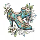 shoes with gems tattoo design idea