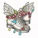 shoes with gems tattoo design idea