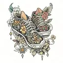 shoes with gems tattoo design idea