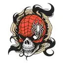 skull spiderman logo tattoo design idea