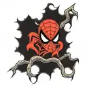 skull spiderman logo tattoo design idea