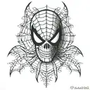skull spiderman logo with webs tattoo design idea