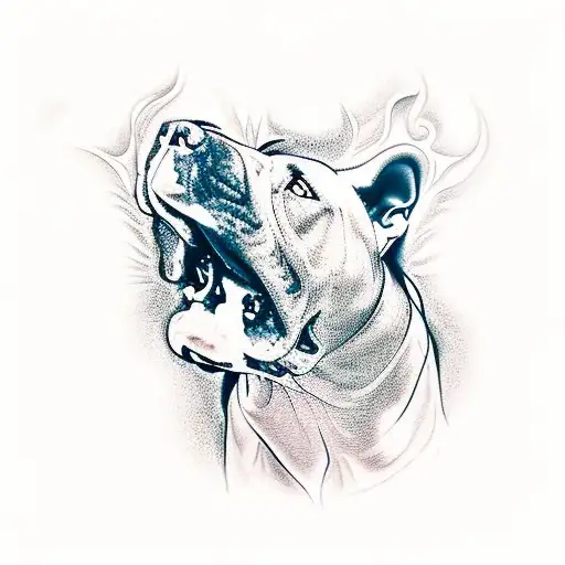 pitbull breathing fire tattoo design idea