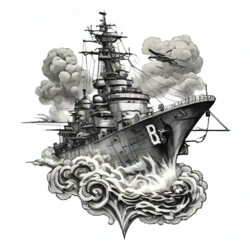 US Navy BattleShip  tattoo design idea