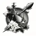 US Navy BattleShip tattoo design idea