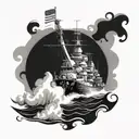 US Navy BattleShip tattoo design idea