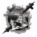 US Navy BattleShip tattoo design idea