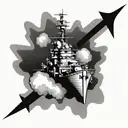 US Navy BattleShip tattoo design idea