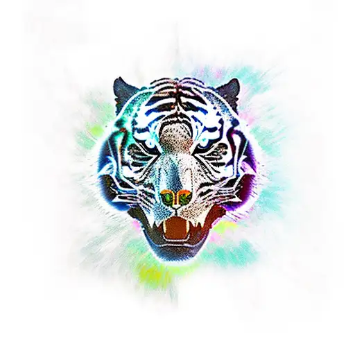 skull and tiger tattoo design idea