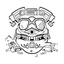 Retro 80s objects tattoo design idea