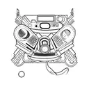 Retro 80s objects tattoo design idea