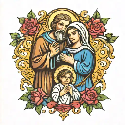 holy family tattoo design idea
