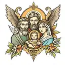 holy family tattoo design idea