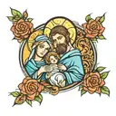 holy family tattoo design idea