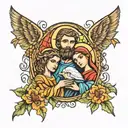 holy family tattoo design idea