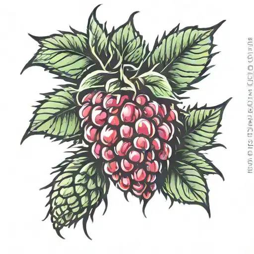 raspberry with spikes stiking out tattoo design idea