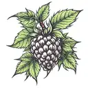 raspberry with spikes stiking out tattoo design idea