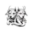 Cerberus with Caduceus tattoo design idea