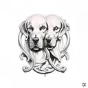 Cerberus with Caduceus tattoo design idea