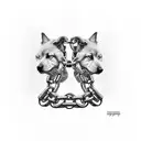 cerberus in chains  tattoo design idea