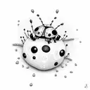 lady bug and mushroom  tattoo design idea