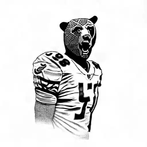 a chicago bears football player tattoo design idea