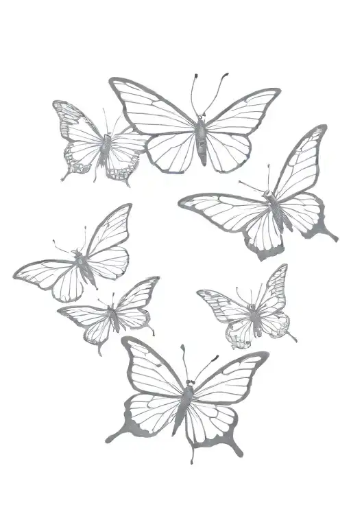 two butterflies one dragonfly  tattoo design idea