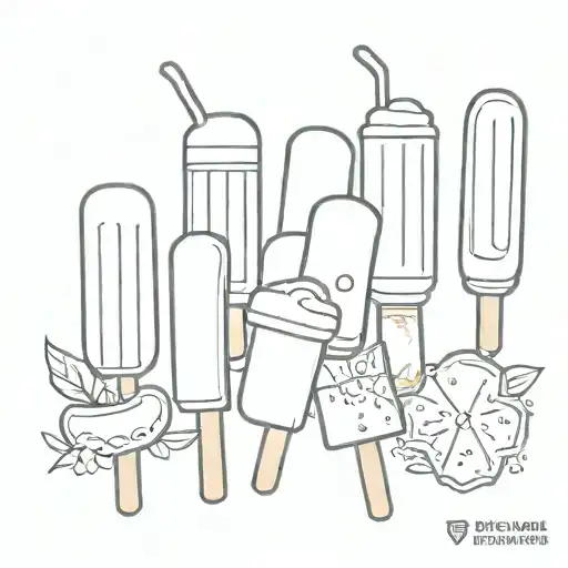 ice popsicle simple outline chubby tattoo design idea