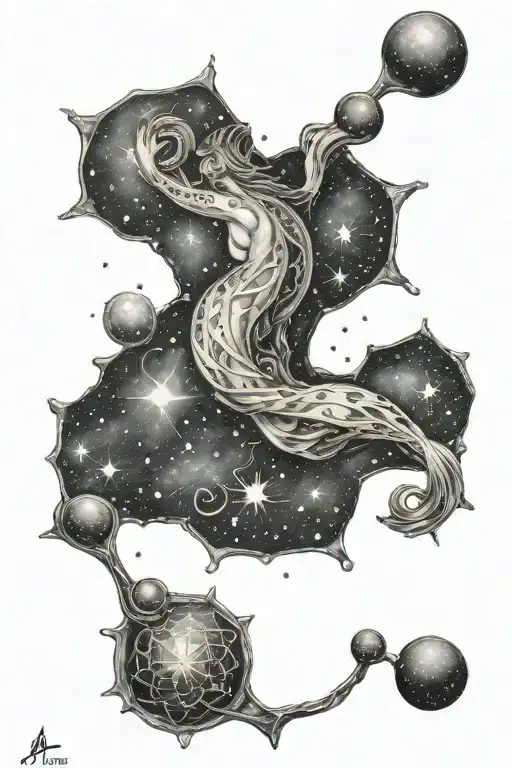 Aquarius constellation tattoo design idea