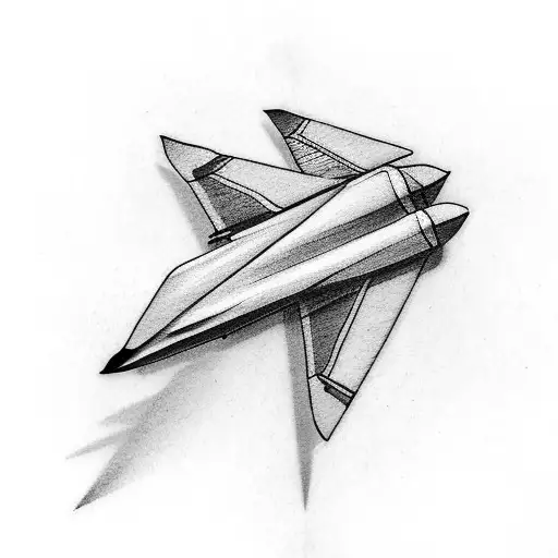 paper airplane with flames  tattoo design idea