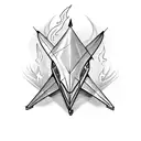 paper airplane with flames  tattoo design idea