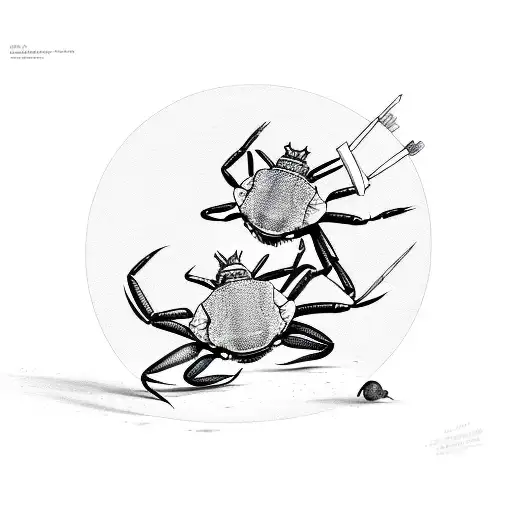 Two crabs in a circle tattoo design idea