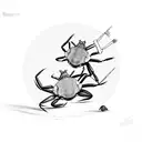 Two crabs in a circle tattoo design idea