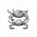 Two crabs in a circle tattoo design idea