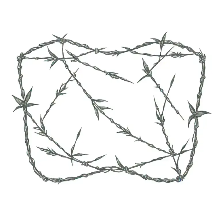 barbed wire and laurels near collar tattoo design idea
