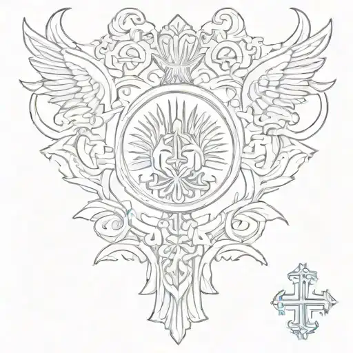 Ukraine symbols tattoo design idea