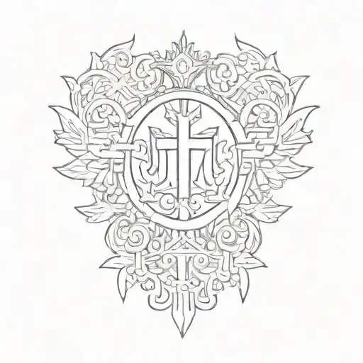 Ukraine symbols incorporated into the design tattoo design idea