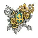 Ukraine symbols tattoo design idea
