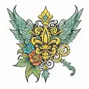 Ukraine symbols tattoo design idea