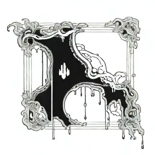frame dripping downwards tattoo design idea