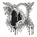 frame dripping downwards tattoo design idea